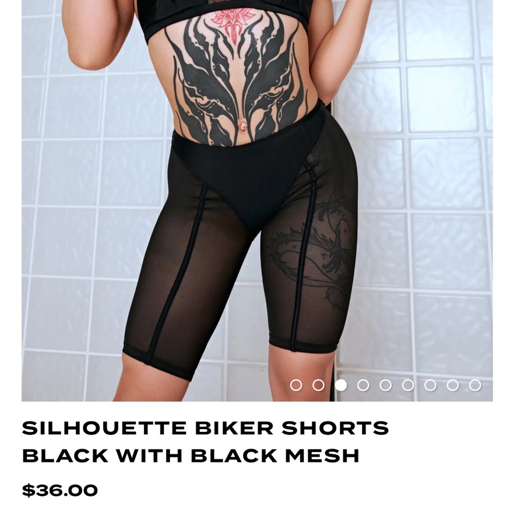 CXIX Silhouette Biker Shorts Black with Black Mesh